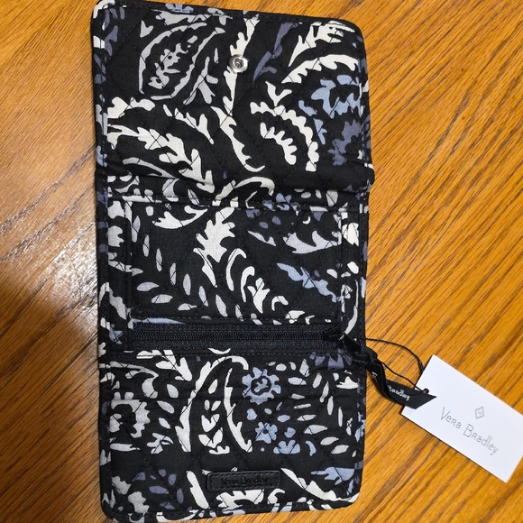 Vera Bradley Black and Blue Patterned Wallet - Picture 2 of 6